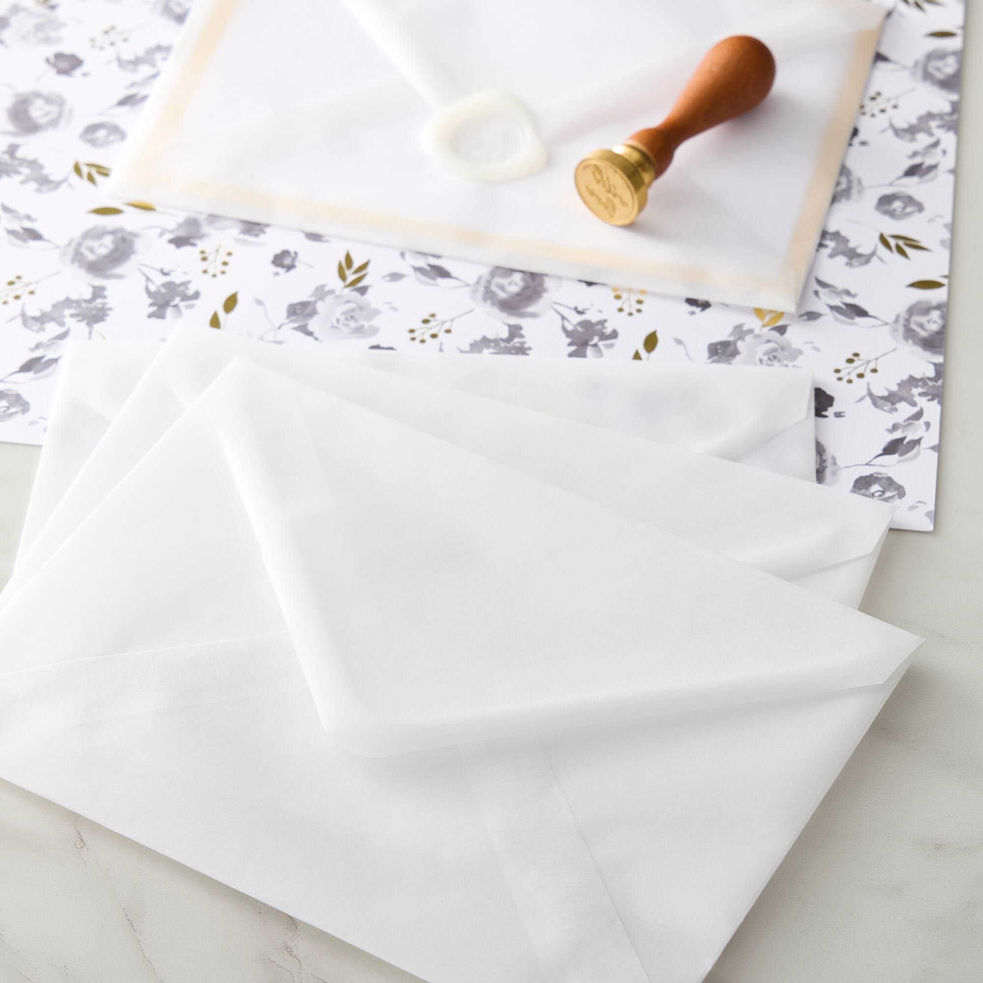 12 Packs: 50 ct. (600 total) 5.25" x 7.25" White Vellum Envelopes by Recollections™